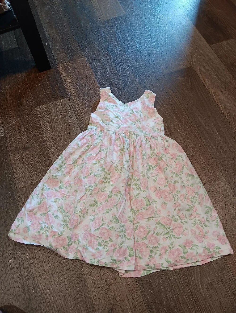 Ralph Lauren Pink Floral Sleeveless Cotton Dress